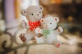 Cute bear toy figurines close up photo Royalty Free Stock Photo