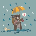 Bear in the Rain