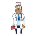 Cute bearded doctor with glasses.