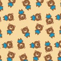 Cute bears father and son characters pattern Royalty Free Stock Photo