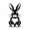 Black And White Rabbit Logo Design With Shiny Eyes