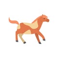 Cute beautiful cartoon horse. Graceful horse of an unusual coloring.