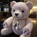 Beautiful diamond encrusted teddybear Generative AI