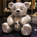 Beautiful diamond encrusted teddybear Generative AI