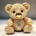 Beautiful diamond encrusted teddybear Generative AI