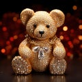 Beautiful diamond encrusted teddybear Generative AI