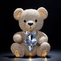 Beautiful diamond encrusted teddybear Generative AI