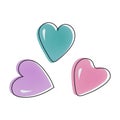 Cute and beautiful colored hearts for Valentine's Day, the holiday of love. Traditional time for romantic dates and