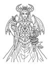 Halloween Succubus Isolated Coloring Page