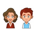 Cute Girl and Boy Avatar. Young Woman and Man Cartoon Style Userpic Royalty Free Stock Photo