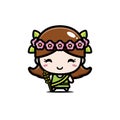 Cute and beautiful girl cartoon character as goddess demeter