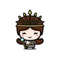 Cute and beautiful goddess hera cartoon character