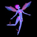 Cute beautiful magic flying fairy