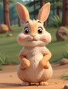 Cute and beautiful rabbit in the forest