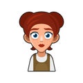 Cute Beautiful Redhead Girl Avatar. Young Woman Cartoon Style Userpic Icon Royalty Free Stock Photo