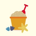 Cute beautiful Sand pail isolated on yellow