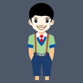 A Cute And Beautiful School Boy Avatar Vector