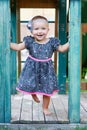 Cute beautiful smiling little girl on a playground Royalty Free Stock Photo