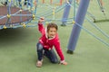Cute beautiful smiling little girl on a playground Royalty Free Stock Photo