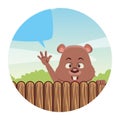 Cute beaver cartoon