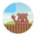 Cute beaver cartoon