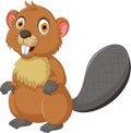 Cute beaver cartoon posing