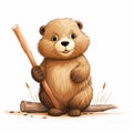 Cute Beaver Drawing: Simple Brushwork Techniques For Kids