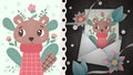 Cute beaver idea for greeting card