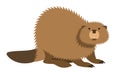 Cute beaver kids cartoon illustration