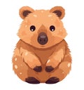 Cute beaver mascot sitting character