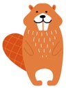 Cute beaver. Scandinavian woodland character. Kid design