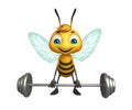 cute Bee cartoon character with Gim equipment