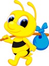 Cute bee cartoon Royalty Free Stock Photo