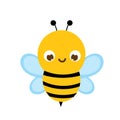Cute bee. Cartoon insect character. Vector illustration Royalty Free Stock Photo