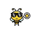 cute bee wearing cool sunglasses