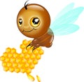 Cute bee with honey heart