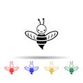 cute bee multi color style icon. Simple glyph, flat vector of beekeeping icons for ui and ux, website or mobile application Royalty Free Stock Photo