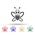 cute bee multi color style icon. Simple glyph, flat vector of beekeeping icons for ui and ux, website or mobile application Royalty Free Stock Photo