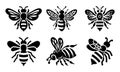 Cute Bee Silhouette Vector Royalty Free Stock Photo