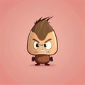 cute beechnut cartoon character angry, cartoon style, modern simple illustration