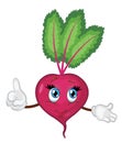 Cute beet character cartoon. beet vector illustration