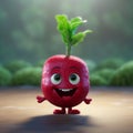 Cute Beet Happy Cartoon Character