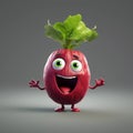 Cute Beet Happy Cartoon Character