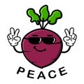 Cute beetroot cartoon mascot character