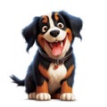 Cute Bernese Mountain Dog - Cartoon illustration - generative AI, AI generated Royalty Free Stock Photo