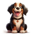 Cute Bernese Mountain Dog - Cartoon illustration - generative AI, AI generated Royalty Free Stock Photo