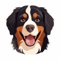 Cute Bernese Mountain Dog Emoji - Colorful Vector Illustration Royalty Free Stock Photo