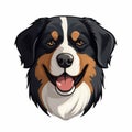 Cute Bernese Mountain Dog Emoji: Detailed, Colorful, And Minimalist Illustrations Royalty Free Stock Photo