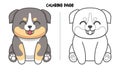 Cute Bernese Puppy Coloring Page