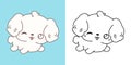 Cute Bichon Frise Dog Clipart for Coloring Page and Illustration. Happy Clip Art Puppy.